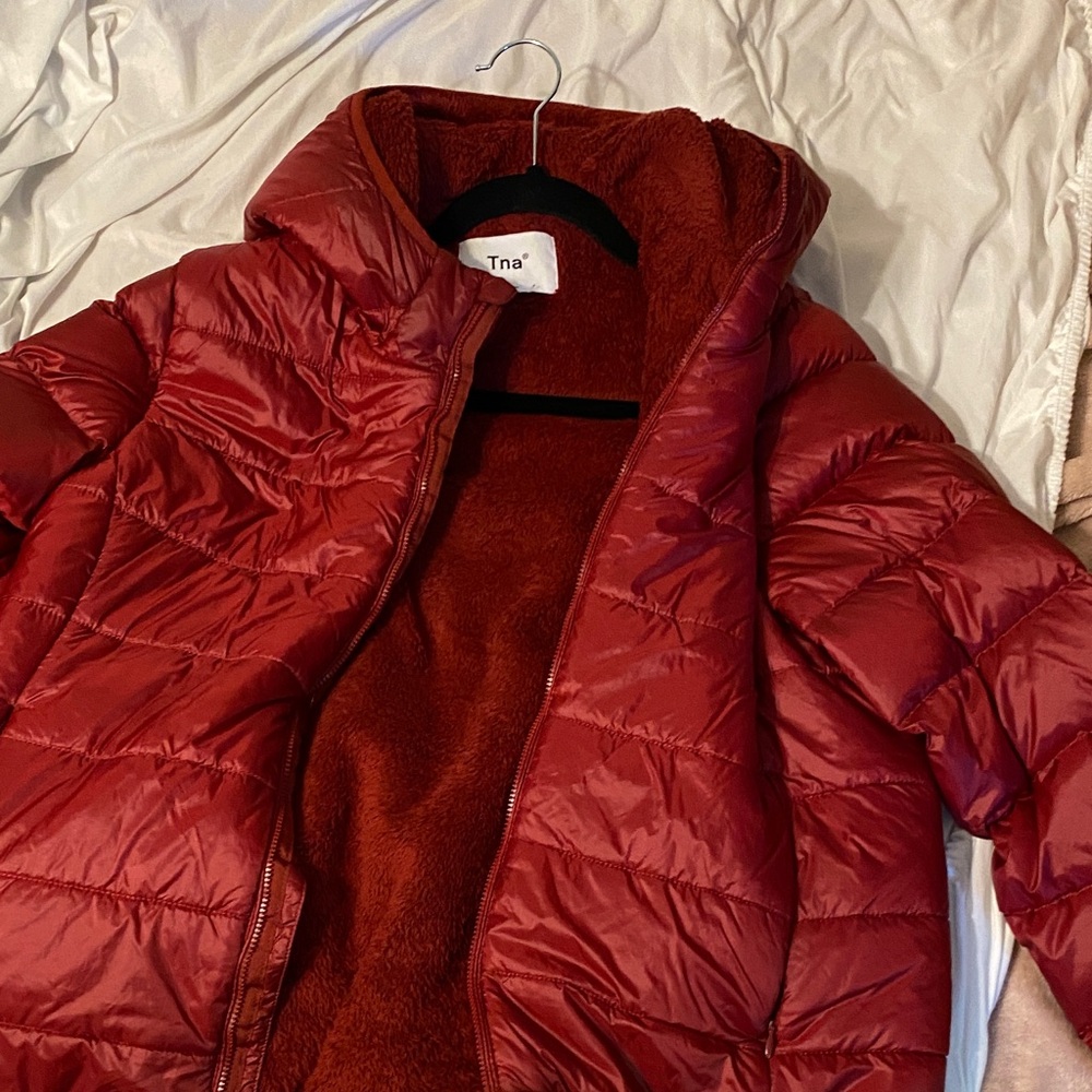 TNA Red Hooded Puffer Jacket